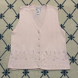Vintage Napa Valley Embroidered Knit Sweater Vest